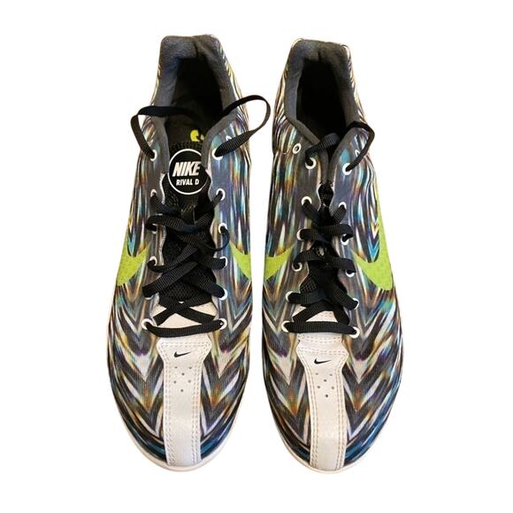 Women's 10.5 NIKE Rival D Running Spike Racing Running Shoe Colorful Neon Track - Picture 2 of 8